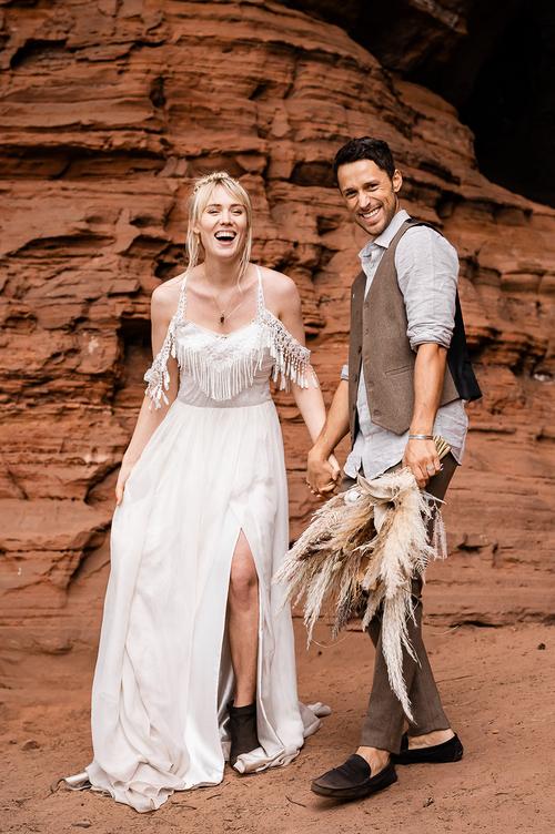 Boho Hochzeitspaar Auslandshochzeit